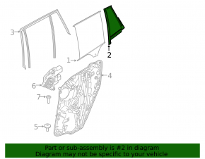Door glass triangle rear right BMW X3 G01 18-21