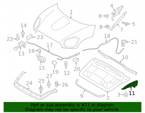 Bonnet seal right Mini Cooper Countryman R60 10-16