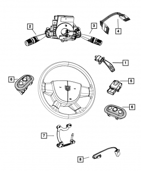 Left steering column switch Jeep Compass 11-16 under fog lights