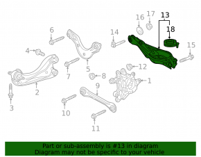 Lower control arm under spring rear left Honda CRV 17-22 AWD