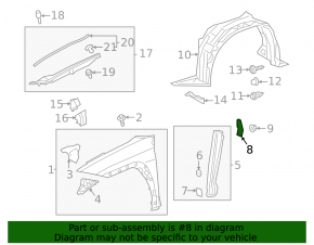 Wing seal door-wing upper left Lexus UX200 UX250h 19-