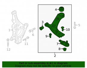 Lower control arm front left Kia Sorento 16-20