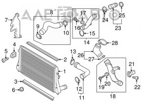 Radiator deflector left VW Jetta 15-18 USA