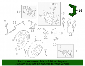 Rear left brake caliper bracket for VW Atlas 18-25