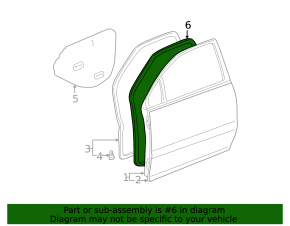Front right door seal, gray, Lexus RX300 98-03