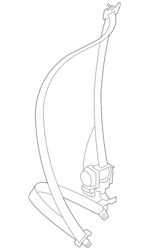Subaru Outback 15-19 black driver's seat belt, blown