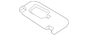 Left visor Hyundai Santa FE Sport 13-18 gray, without hook, dry-cleanable