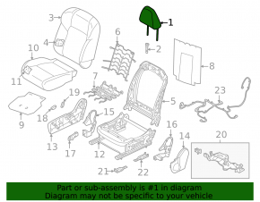 Front left headrest for Nissan Rogue 2021-2026, leather, black
