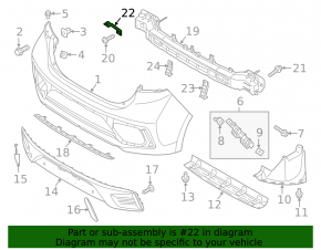 Rear bumper mount on the amplifier upper left Hyundai Ioniq 17-22 HEV, PHEV