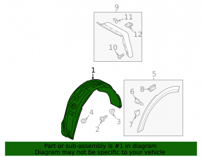 Rear left fender liner Kia Niro 20-22 HEV, PHEV