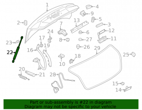 Audi A4 B8 08-12 pre-rest sedan trunk lid shock absorber