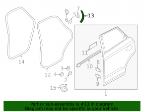 Door plug rear right Audi Q3 8U 15-18 rear