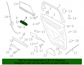 Inside door handle, front right, Porsche Cayenne 19-26, chrome