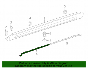 Front left threshold bracket Mercedes GLA 15-20