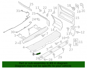 Right rear bumper reflector for Ford Transit Connect MK2 13-23