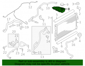 Expansion tank for Ford Escape MK3 13-16 pre-restored 2.0T, 2.5