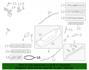 Ford Fusion mk5 13-18 trunk lid emblem