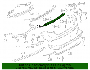 Rear Bumper Mount Central Lincoln MKX 16-