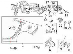 Quarter wing rear left Mazda 6 18-21