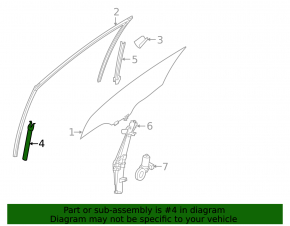 Nissan Murano z52 15-24 front right door glass guide, short