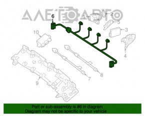 Mercedes GLA 15-17 rear bumper wiring for parking sensors, without BSM