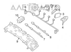 Mercedes GLA 15-17 rear bumper wiring for parking sensors, without BSM