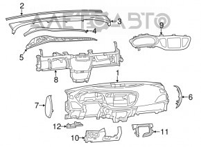 Torpedo front panel bare Dodge Dart 13-16