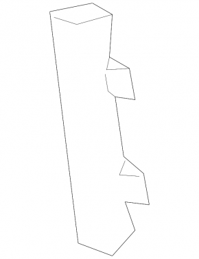 Rear left door glass guide Chevrolet Volt 11-15 type 2