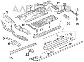 Door seal on the left sill Volkswagen Atlas Cross Sport 20-26