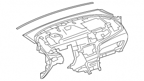 Buick Encore 13-16 gray dashboard, bare lower section