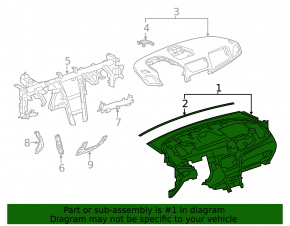 Buick Encore 13-16 gray dashboard, bare lower section