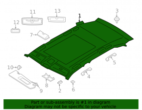 BMW X5 F15 14-18 black Alcantara ANTHRAZIT roof lining for panorama