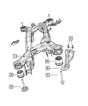 Left rear subframe lug for Dodge Journey 11-20