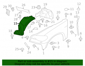 Front left fender liner for BMW X6 E71 08-14