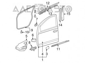Door bare front left Toyota Prius 20 04-09