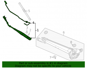 Left wiper arm for Honda Civic XI FE/FL 22-26