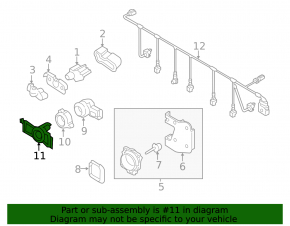 Front bumper parking sensor bracket VW Touareg 15-17 left outer