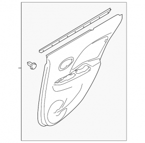 Door trim card rear right Nissan Versa 12-19 usa black under handle