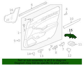Front right window lifter control trim Honda Accord 18-22 black, scratch