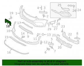 Front license plate area Hyundai Santa FE Sport 17-18 rest usa