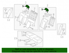 Headrest rear left Kia Optima 11-15 cloth gray