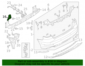 Rear bumper mount on the wing right Audi A3 8V 15-16 upper