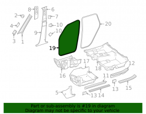 Door seal front left Mercedes GLC 16-22