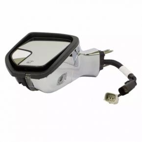 Left side mirror assembly for Lincoln MKZ 17-20, 16 pins, turn signal, heated, projection, auto-folding, auto-dimming, BSM, silver, chrome, chrome bumper