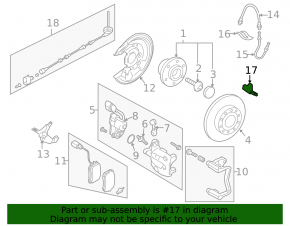 ABS sensor rear right VW Passat b8 16-19 USA