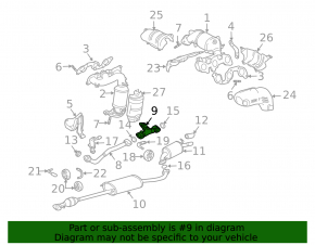 Connecting downpipe for Toyota Highlander 2008-2013, with lambda sensor