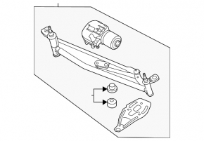 Windscreen wiper linkage with motor for VW CC 13-17