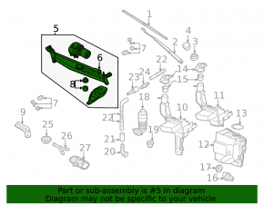 Windscreen wiper linkage with motor for VW CC 13-17