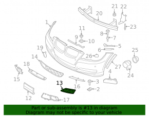 Right front bumper grille for BMW 3 E90 E92 09-12 under fog lights