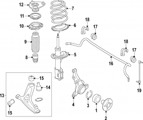 Shock absorber front left Hyundai Sonata 11-15 hybrid SACHS